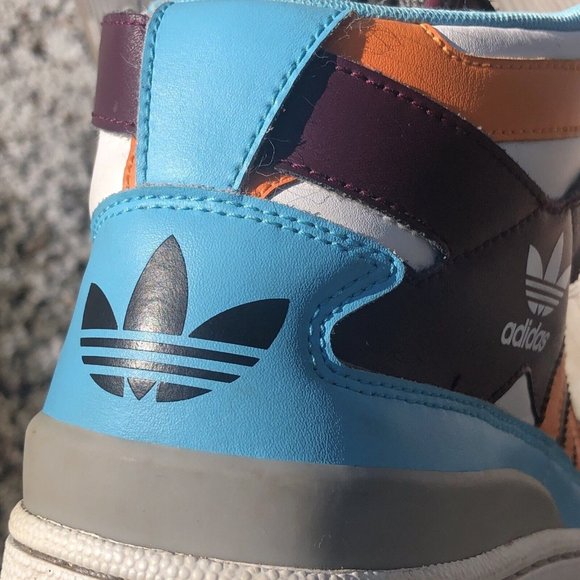 Adidas Mi Custom Forum Mid Size Womens 8.0 Medium Fit Wine Orange Sky Blue (G6) - Picture 12 of 12